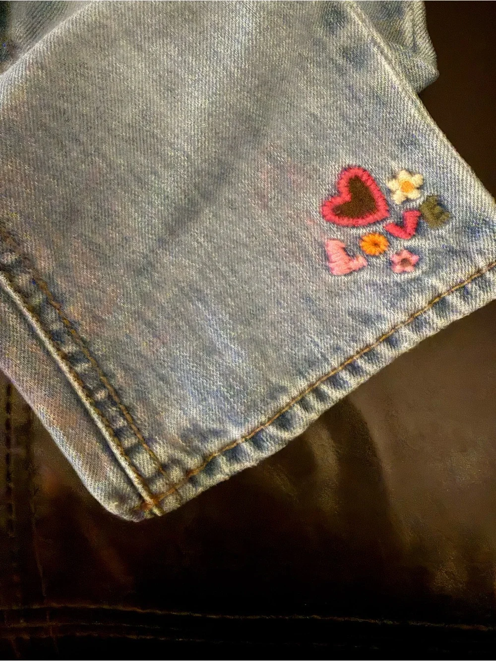 OshKosh B'gosh Light Blue Boot Cut Jeans with Heart Embroidery